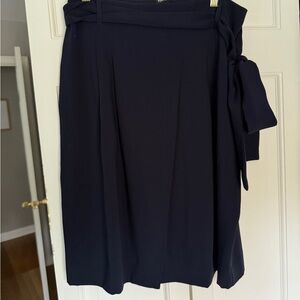 LOFT Navy Wrap Skirt